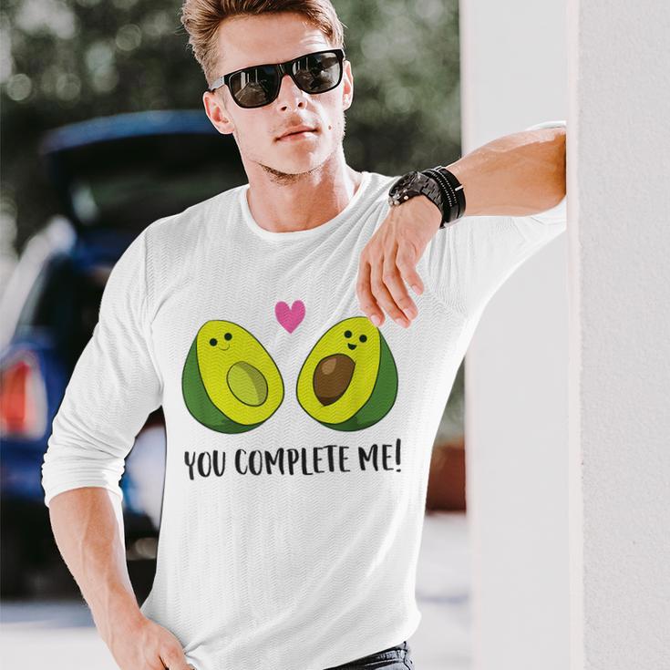 Avocado You Complete Me Vegan Partner Look Avocado Langarmshirts Geschenke für Ihn