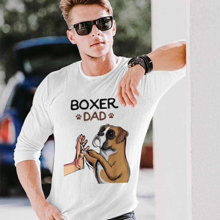 Boxer Dog Papa Langarmshirts Geschenke für Ihn