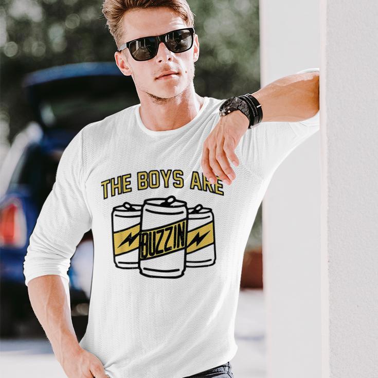 The Boys Are Buzzin Vintage Drinking Beer For Dad Long Sleeve T-Shirt Gifts for Him