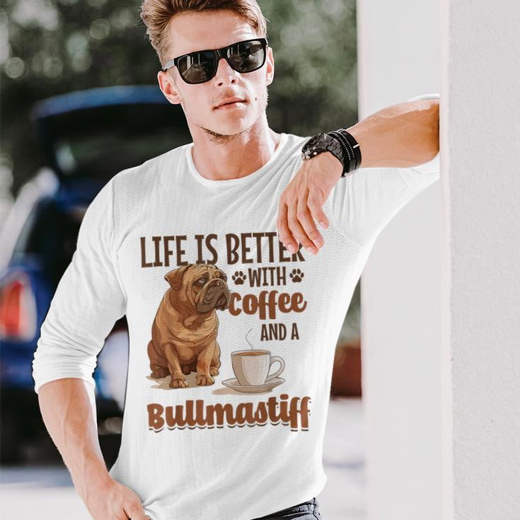 Bullmastiff-Hunderasse Das Leben Ist Besser Mit Kaffee Und Einem Langarmshirts Geschenke für Ihn
