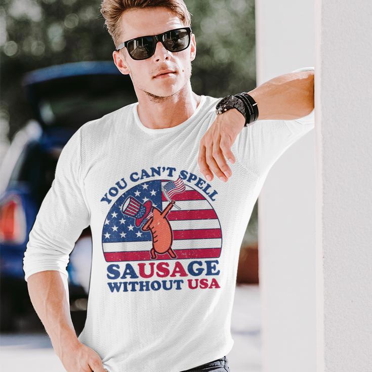 You Can’T Spell Sausage Without Usa 4Th Of July Quote Long Sleeve T-Shirt Gifts for Him