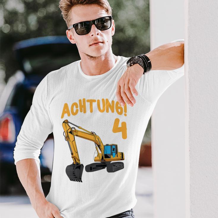 Children's Digger Birthday 'Ich Bin 4 Jahre Bausite' Langarmshirts Geschenke für Ihn