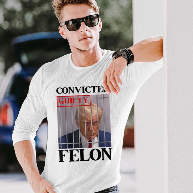 Convicted Felon Donald Trump Guilty Lock Him Up Trump Prison Long Sleeve T-Shirt Gifts for Him