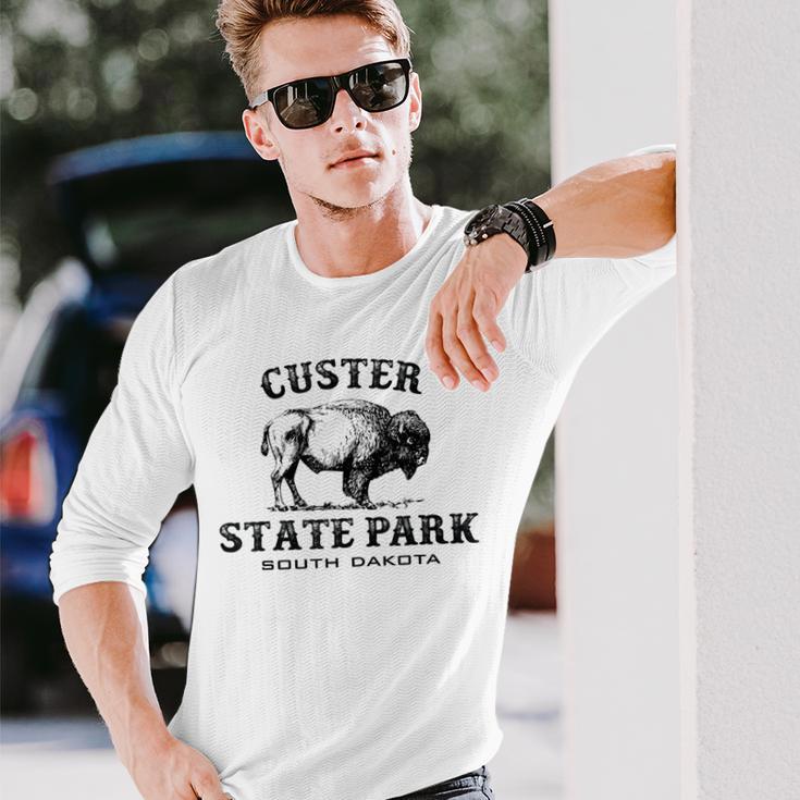 Custer State Park South Dakota American Bison Souvenir Long Sleeve T-Shirt Gifts for Him