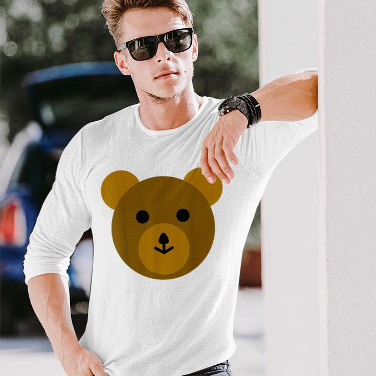 Cute Brown Bear Teddy-Bear Long Sleeve T-Shirt Gifts for Him