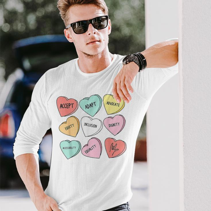 Cute Heart Valentines Day Love Special Education Teacher Long Sleeve T-Shirt Gifts for Him
