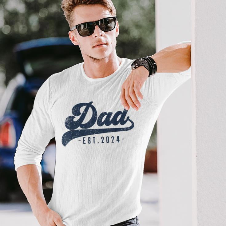 Dad Est 2024 Dad To Be New Daddy Long Sleeve T-Shirt Gifts for Him