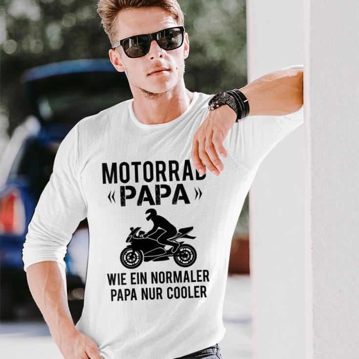 Damen Sportbike Motorradfahrer Spruch Herren Motorrad Papaater Mit-Ausschnitt Langarmshirts Geschenke für Ihn