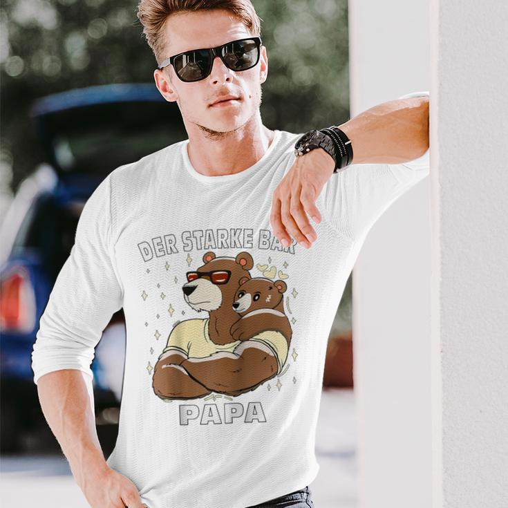 Der Starke Bär Papaatertag Männertag Bärater Papa Raglan Langarmshirts Geschenke für Ihn