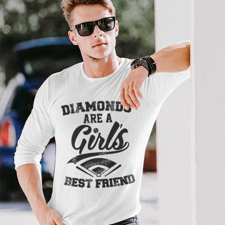 Diamonds Are A Girl's Friend Baseball Female Long Sleeve T-Shirt Gifts for Him