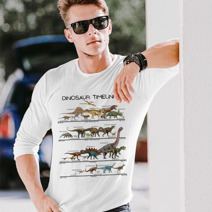 Dinosaur Timeline Dino Evolution Prehistoric Paleontology Long Sleeve T-Shirt Gifts for Him