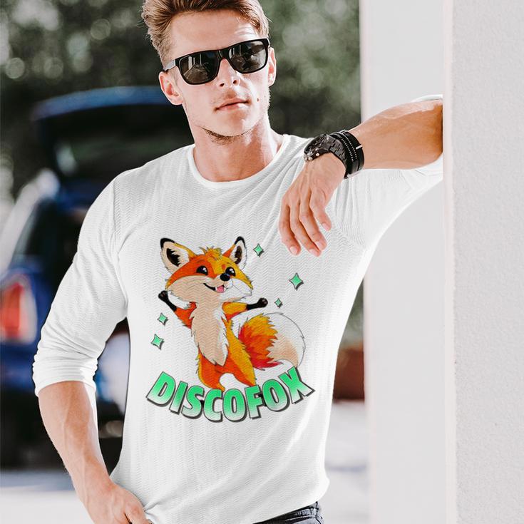 Discofox Disco Fox X Lustiger Fuchs Sonnebrille Tanzen Tanz Langarmshirts Geschenke für Ihn