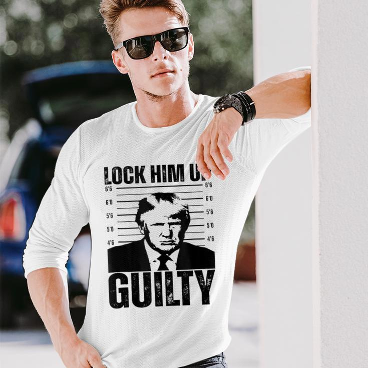 Donald Trump Hot Lock Him Up Trump Shot Long Sleeve T-Shirt Gifts for Him