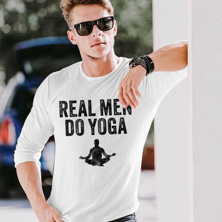 Echte Männer Machen Yoga intage Gray S Langarmshirts Geschenke für Ihn