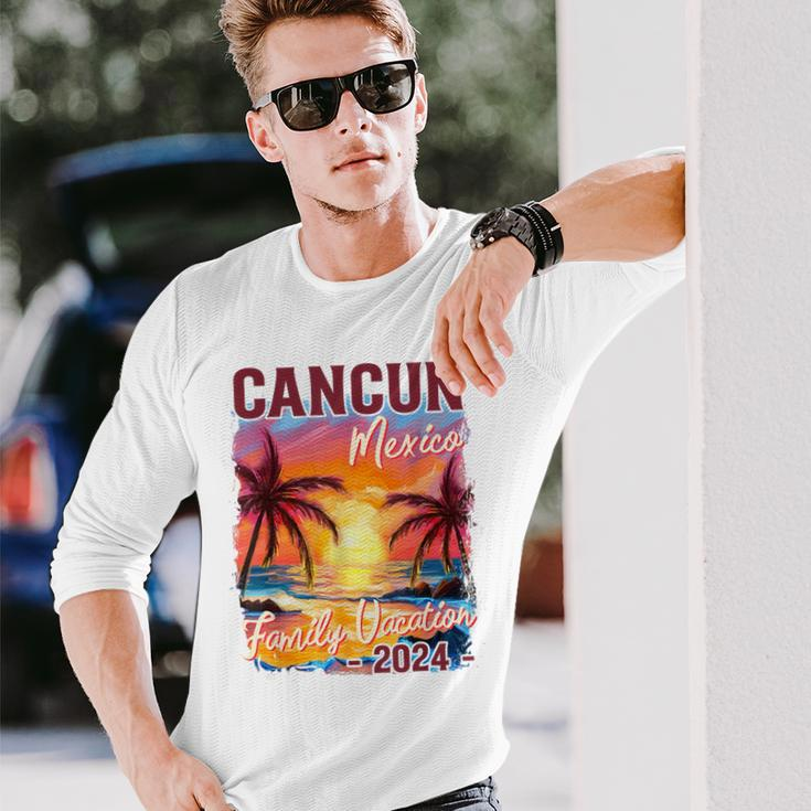 Family Vacation Cancun Mexico 2024 Summer Trip Matching Long Sleeve T-Shirt Gifts for Him