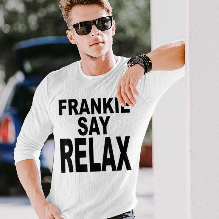 Frankie Say Relax Retro Vintage Style Blue Langarmshirts Geschenke für Ihn