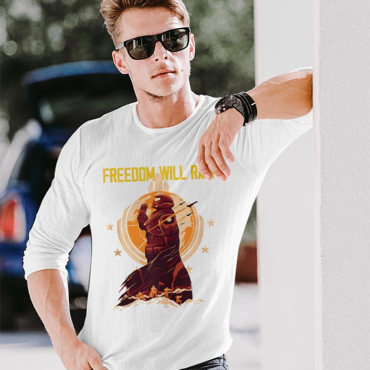 Freedom Will Rain Hell Of Diver Helldiving Lovers Outfit Long Sleeve T-Shirt Gifts for Him