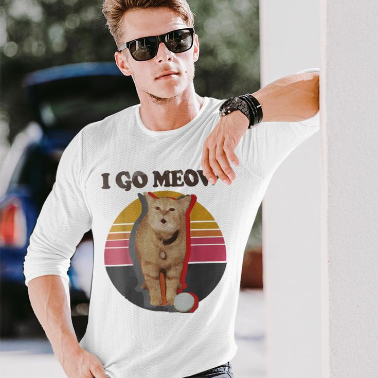 I Go Meow Singing Cat Meme Long Sleeve T-Shirt Gifts for Him