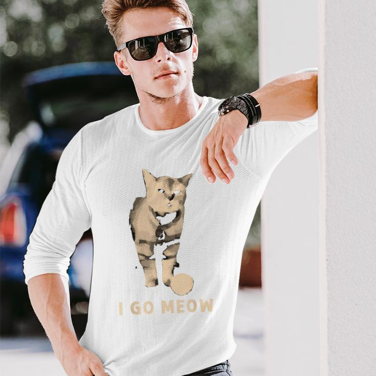 I Go Meow Cute Singing Cat Meme I Go Meow Cat Long Sleeve T-Shirt Gifts for Him