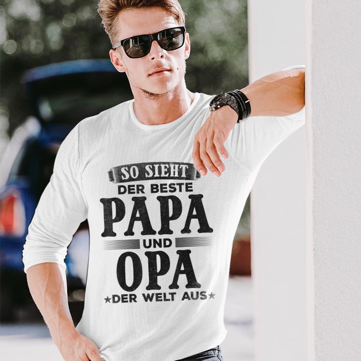 Grandfather Opa So Ssieht Der Beste Papa Und Opa Der Welt Langarmshirts Geschenke für Ihn