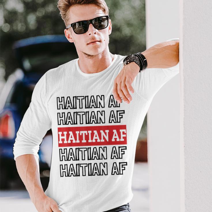 Haitian Af Patriotic Red Blue Haiti Zoe Pride For Flag Day Long Sleeve T-Shirt Gifts for Him