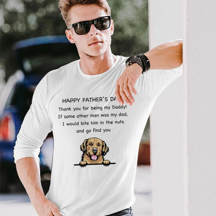 Happy Father's Day Thank You For Being My Daddy Dog Lovers Long Sleeve T-Shirt Gifts for Him