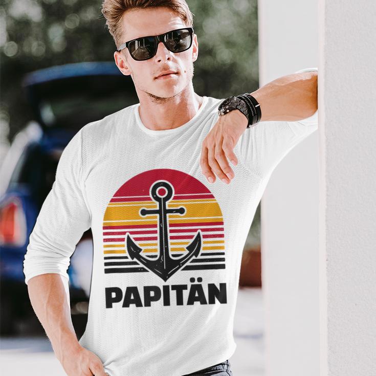 Herren Papitänatertag Bester Papa Anker Norden Kapitän Langarmshirts Geschenke für Ihn