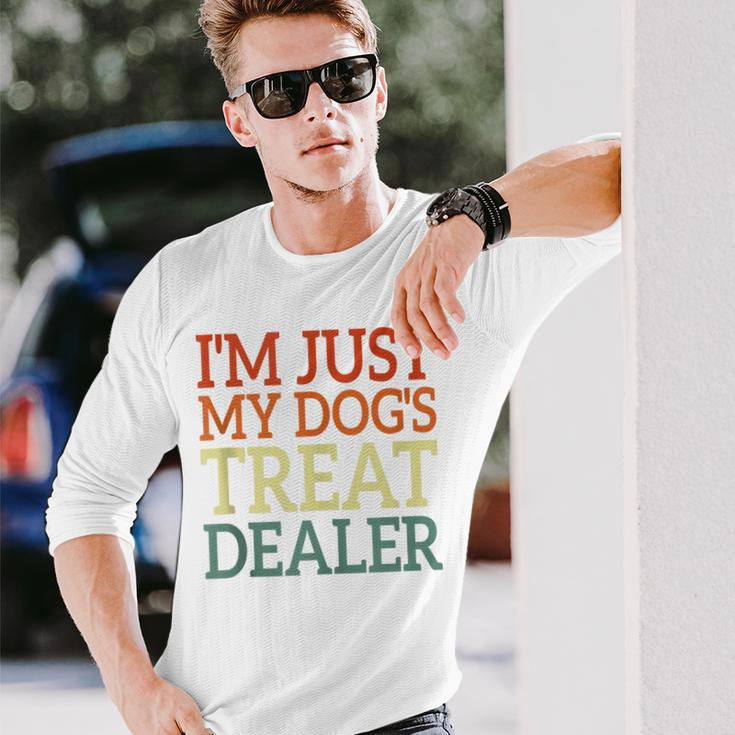 I'm Just My Dog's Treat Dealer Retro Vintage Dog Lover Long Sleeve T-Shirt Gifts for Him