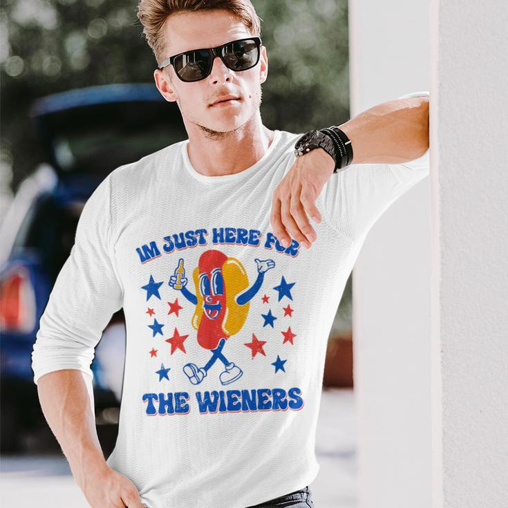 I'm Just Here For The Wieners 4Th Of July Hot-Dog Long Sleeve T-Shirt Gifts for Him
