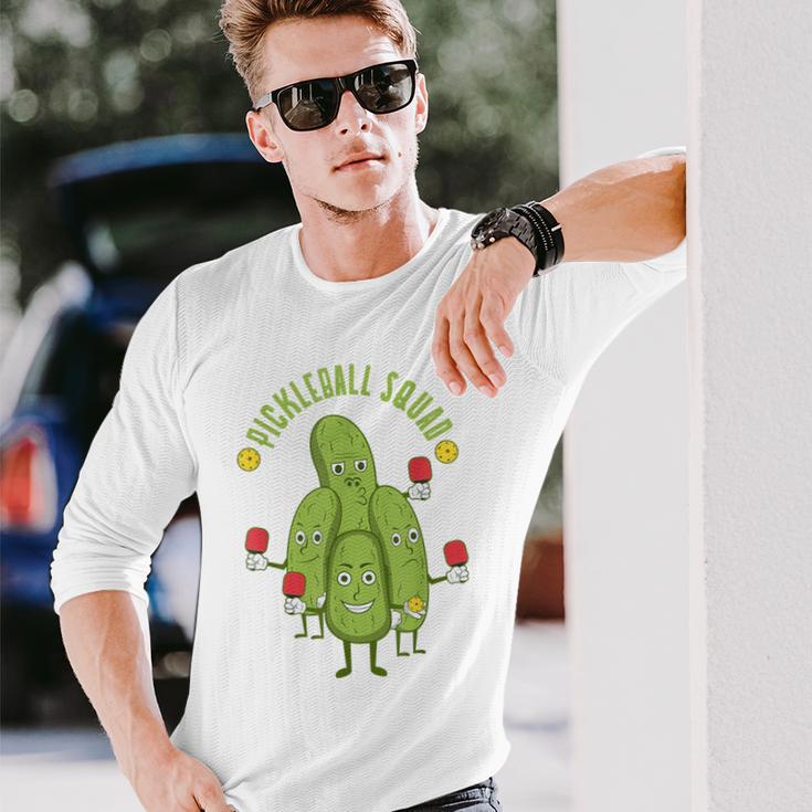 Ironic Pickle Ball Player Dink Pickleball Squad Long Sleeve T-Shirt Gifts for Him