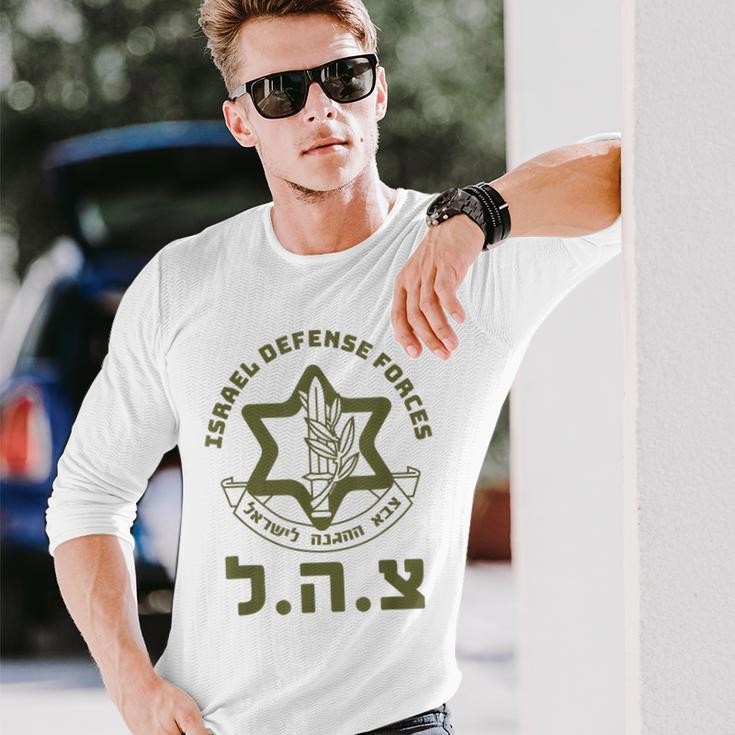 Israel Defense Forces Idf Israeli Military Army Tzahal Long Sleeve T-Shirt Gifts for Him