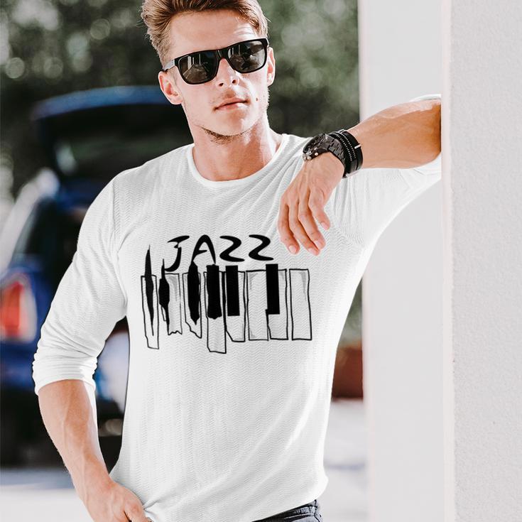 Jazz Lovers Jazz Piano Keys For Music Long Sleeve T-Shirt Gifts for Him