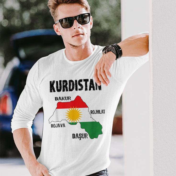 Kurden Kurdistan Newroz Kurdi Flag Her Biji Kurdistan Langarmshirts Geschenke für Ihn