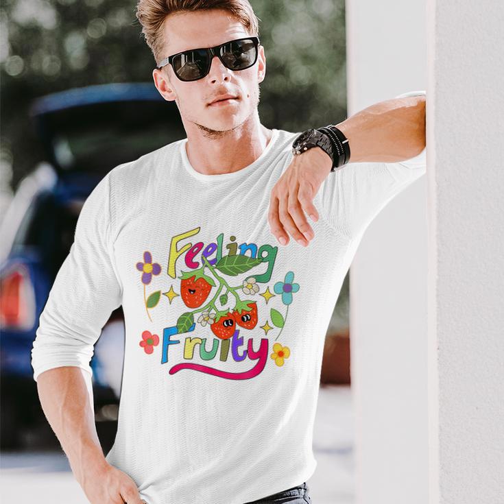 Lesbian Gay Pride Month Feeling Fruity Lgbtq Fruit Rainbow Long Sleeve T-Shirt Gifts for Him