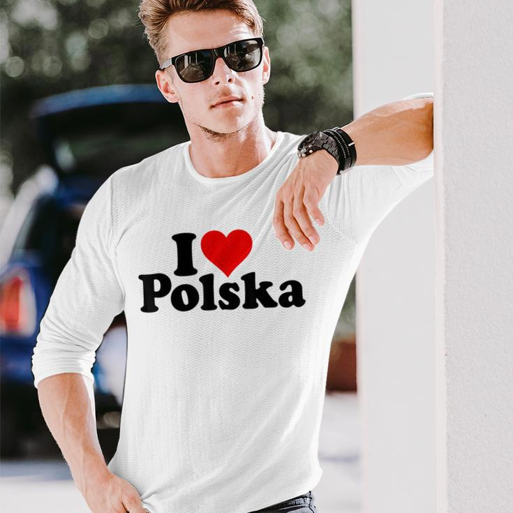 I Love Heart Polska Poland Langarmshirts Geschenke für Ihn