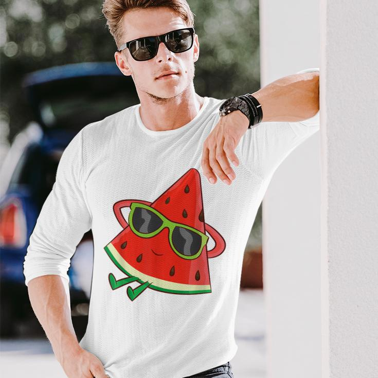 Melon Summer Fruit Sunglasses On Watermelon Langarmshirts Geschenke für Ihn