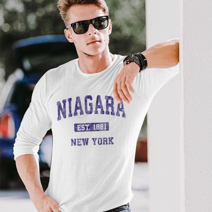 Niagara New York Ny Vintage Athletic Sports Long Sleeve T-Shirt Gifts for Him