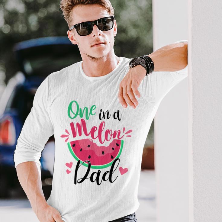 One In A Melon Dad Summer Birthday Party Matching Family Long Sleeve T-Shirt Gifts for Him