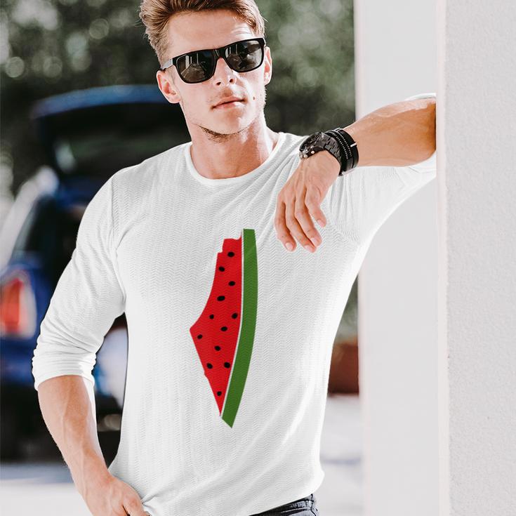 Palestine Peace Palestinian Watermelon Long Sleeve T-Shirt Gifts for Him