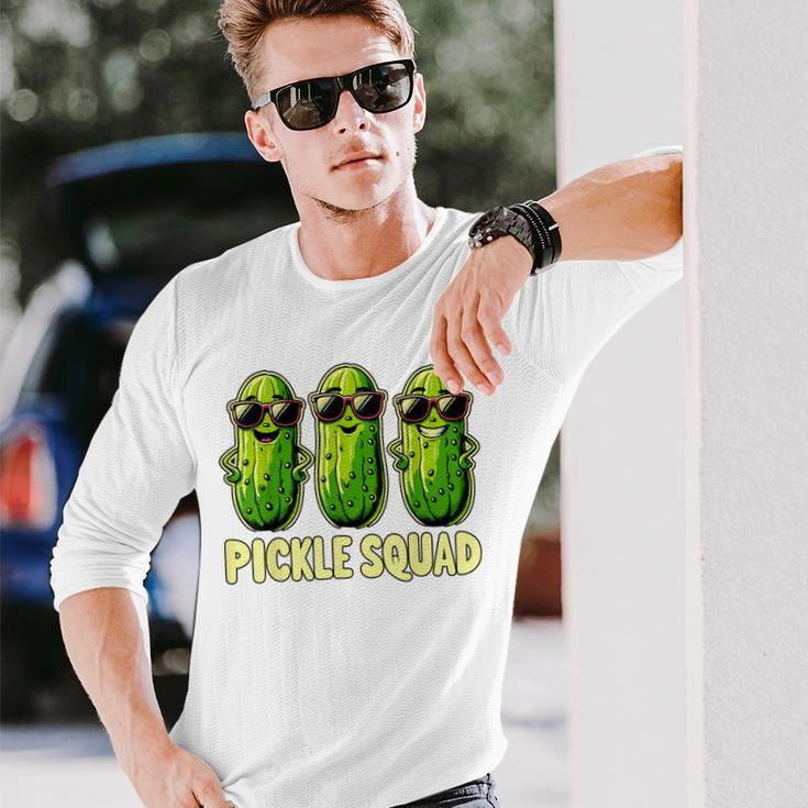 Pickle Squad Dill Pickle Costume Vegan Pickle Crew Long Sleeve T-Shirt Gifts for Him