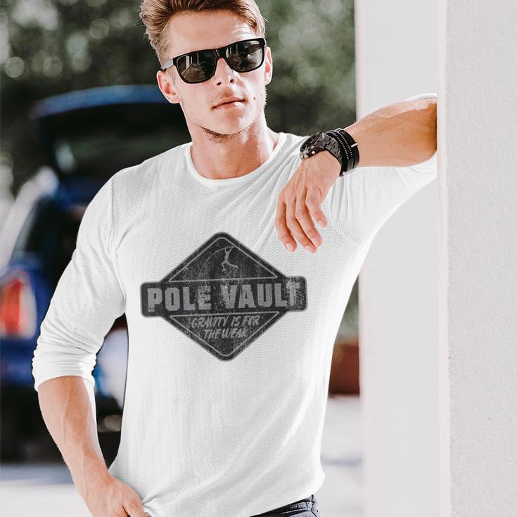 Pole Vault Distressed Vintage Look Pole Vaulting Long Sleeve T-Shirt Gifts for Him