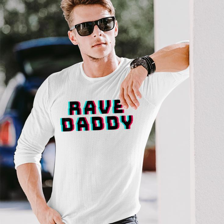 Rave Daddy Edm Music Festival Optical Illusion Father's Day Long Sleeve T-Shirt Gifts for Him