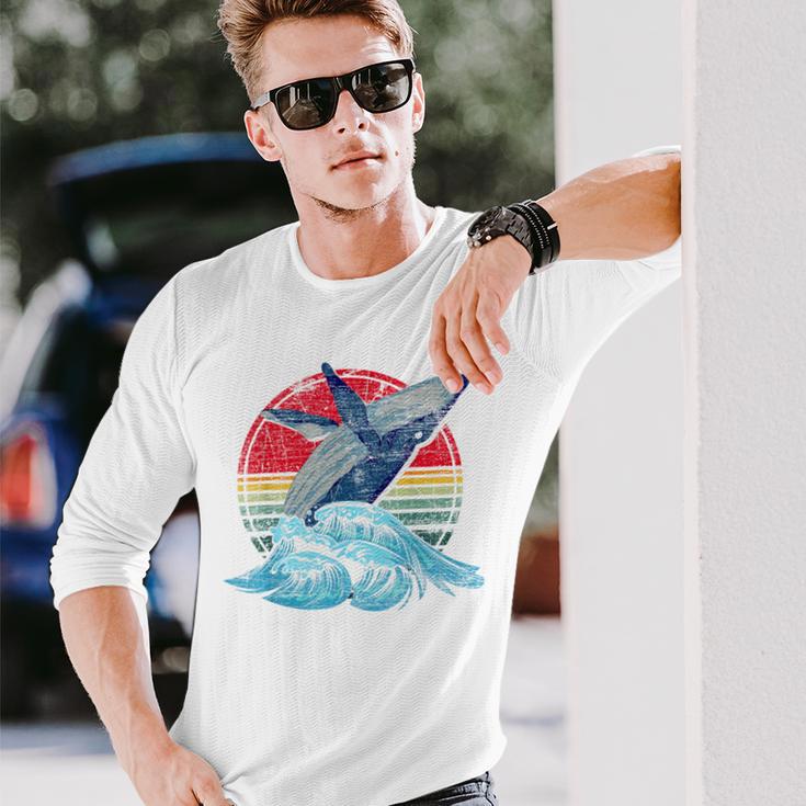 Retro Whale Langarmshirts Geschenke für Ihn