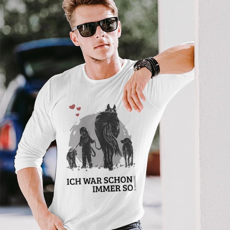 Spaziergang Pferd Hund Mädchen Pferdemensch Langarmshirts Geschenke für Ihn