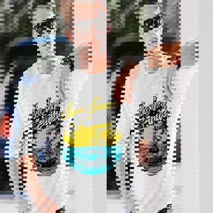 Sun Sea Painkillers Chronic Illness Humour Spoonie Vacation Long Sleeve T-Shirt Gifts for Him