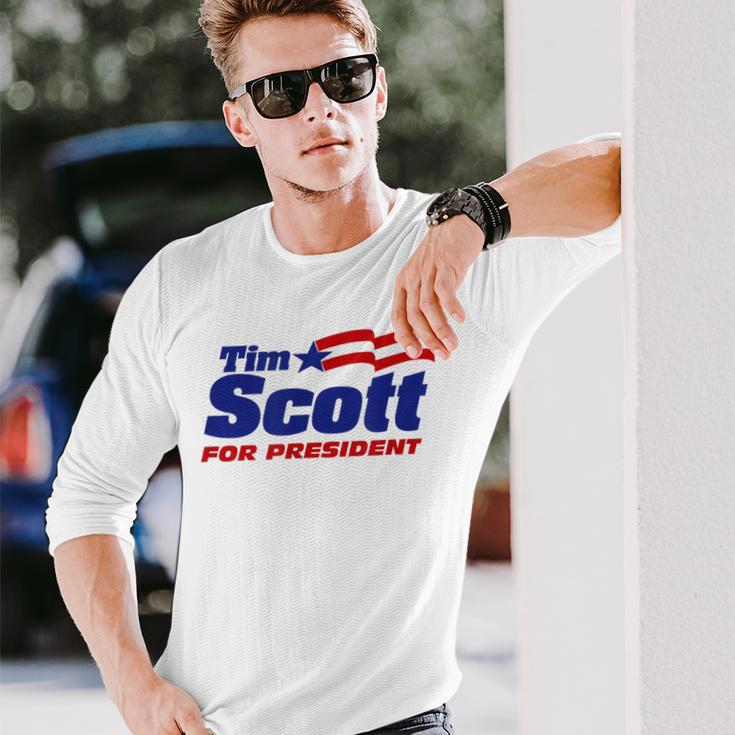 Tim Scott For President 2024 Scott 2024 Republican Patriot Long Sleeve T-Shirt Gifts for Him