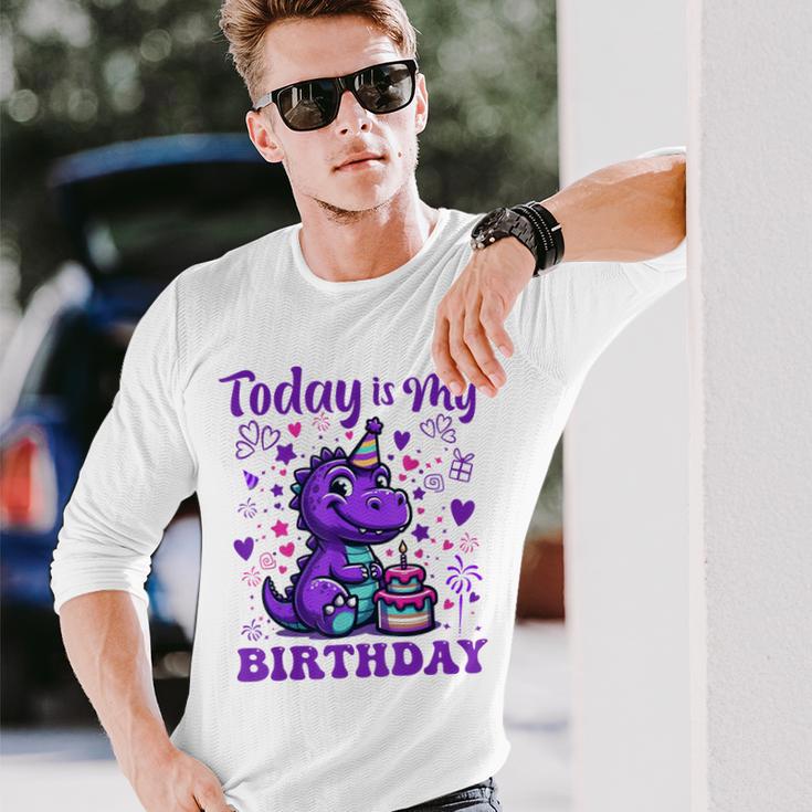 Today Is My Birthday Dinosaurier Party Dekorationen Langarmshirts Geschenke für Ihn