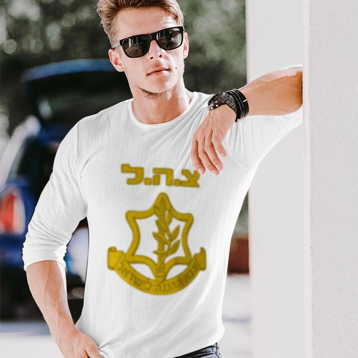 Tzahal Israel Defense Forces Idf Israeli Military Army Long Sleeve T-Shirt Gifts for Him