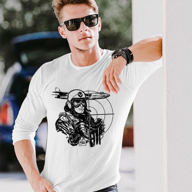 Usa Ww2 Vintage Wwii Military Pilot -World War 2 Bomber Long Sleeve T-Shirt Gifts for Him