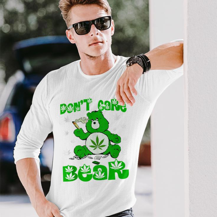 Weed Bear Herb Bear Don't Care Bear Marijuana Cannabis Long Sleeve T-Shirt Gifts for Him